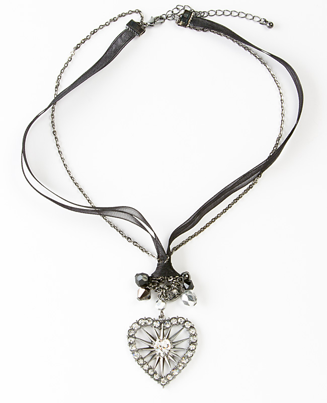 Jewellery Photography, swarovski heart ribbon necklace