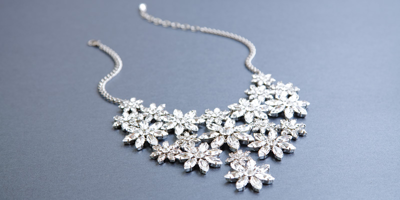 Jewellery Photography London, swarovski flower necklace